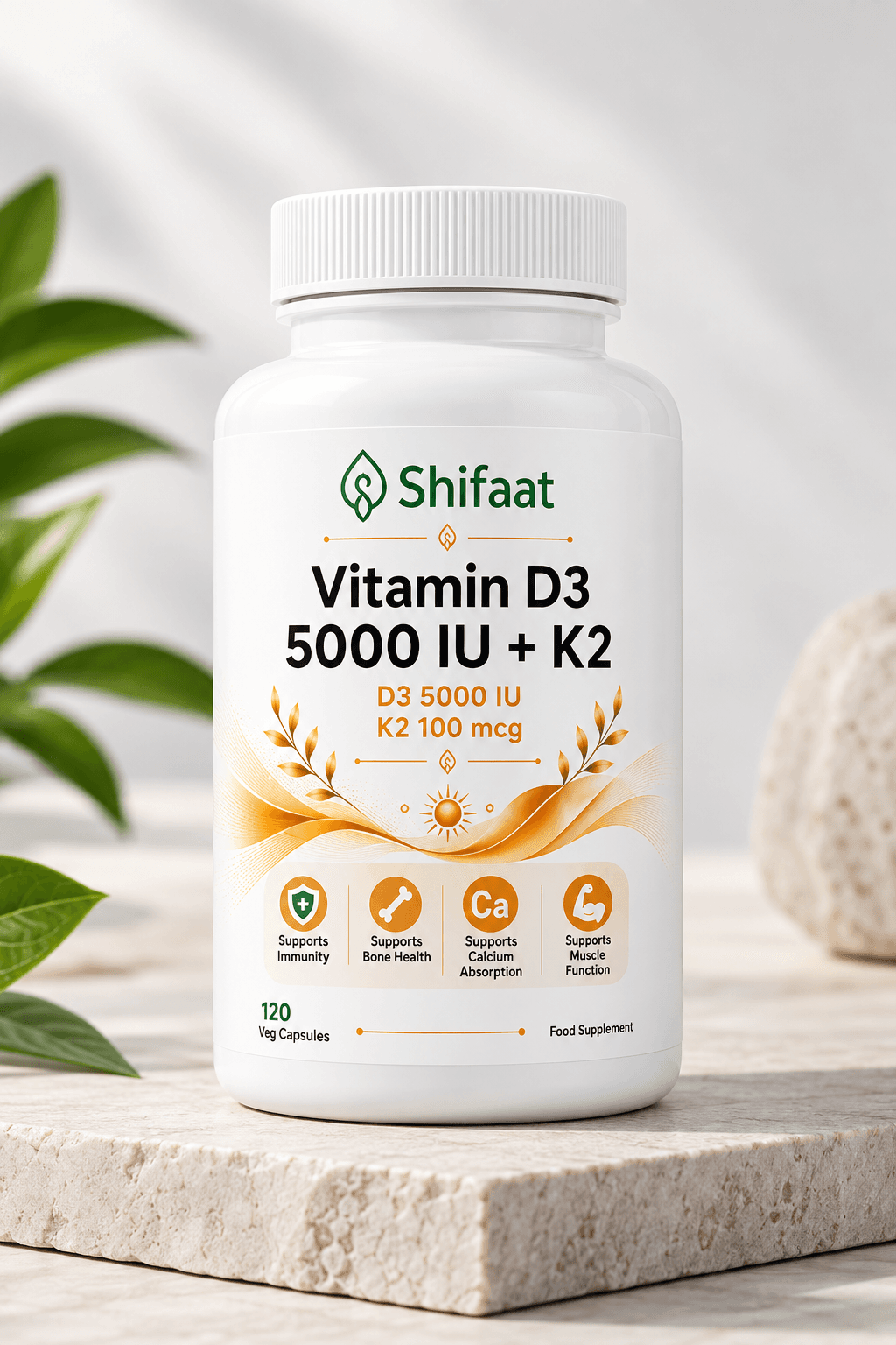 Shifaat Vitamin D3 5000 IU + K2